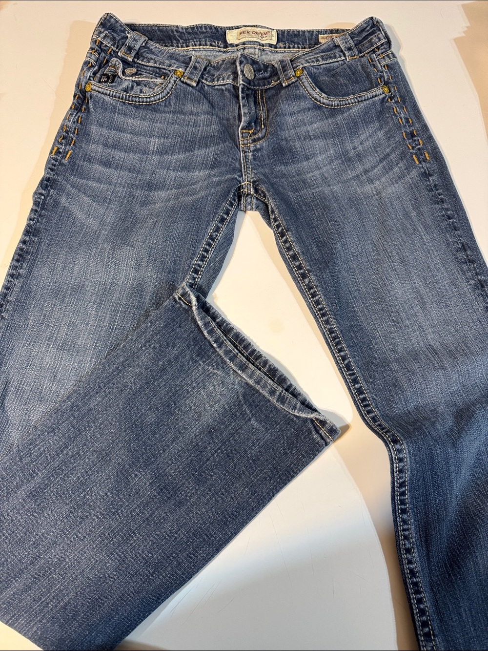 Womens Y2K‎ MEK  Low-Rise Blue Denim Jeans